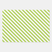 Feuille De Papier Cadeau Visage Heureux Vert Rayures et Points (Devant 2)