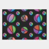 Feuille De Papier Cadeau Vitrail moderne Noël traditionnel (Devant 3)