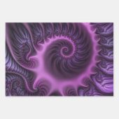 Feuille De Papier Cadeau Vivid Cool Abstrait rose violet Fractal Art Spiral (Devant)