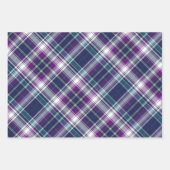 Feuille De Papier Cadeau Vivid violet, bleu et vert plaid (Devant)