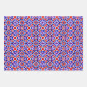 Feuille De Papier Cadeau Vivid violet, bleu, rouge et blanc Motif (Devant 3)