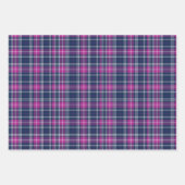 Feuille De Papier Cadeau Vivid violet, rose et bleu plaid (Devant 3)