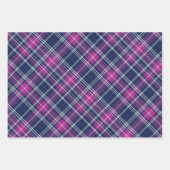 Feuille De Papier Cadeau Vivid violet, rose et bleu plaid (Devant)