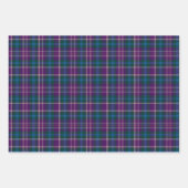 Feuille De Papier Cadeau Vivid violet, vert et bleu plaid (Devant 3)