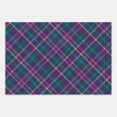 Feuille De Papier Cadeau Vivid violet, vert et bleu plaid (Devant)
