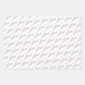 Feuille De Papier Cadeau Vœux de Joyeuses Fêtes sur Violet Rose Blanc (Devant 3)