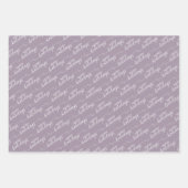 Feuille De Papier Cadeau Vœux de Joyeuses Fêtes sur Violet Rose Blanc (Devant)