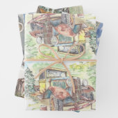 Feuille De Papier Cadeau Voiture classique (En situation)