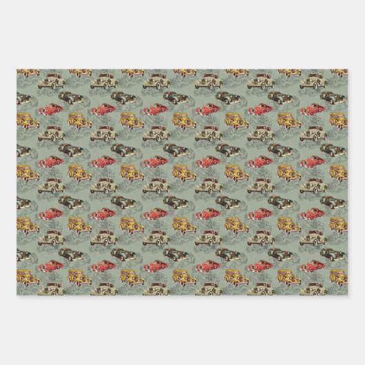 Feuille De Papier Cadeau Voitures classiques (Devant 2)