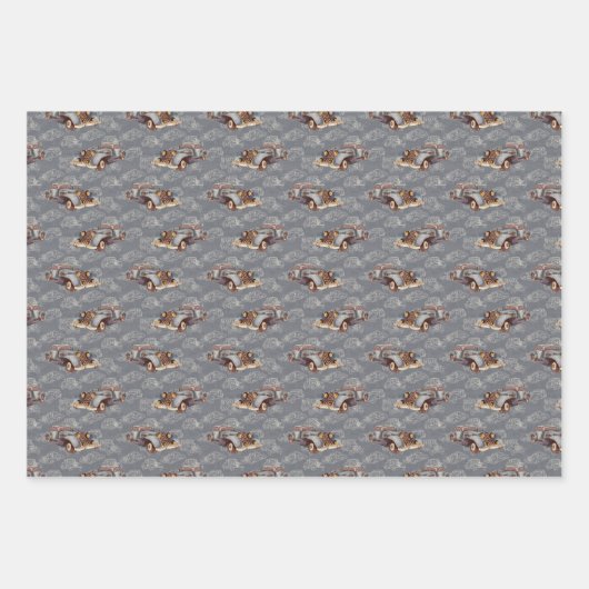 Feuille De Papier Cadeau Voitures classiques (Devant)