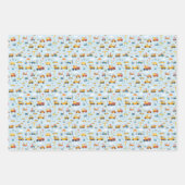 Feuille De Papier Cadeau Voitures Et Dinosaures (Devant 3)