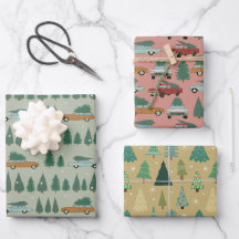 Voitures rétro, Camions et Arbres de Noël envelopp