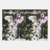 Feuille De Papier Cadeau Vos Anges Sont Avec Vous Floral Fleur Violet (Devant 3)