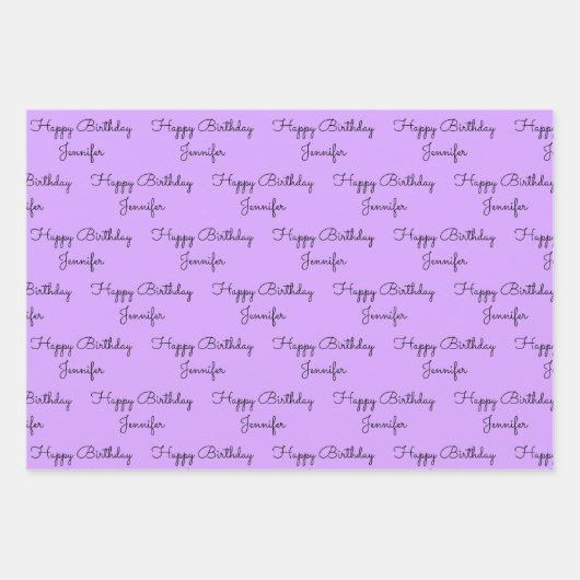 Feuille De Papier Cadeau Vos mots avec son nom Anniversaire Cadeau (Devant)