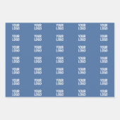 Feuille De Papier Cadeau Votre logo ou image  | Motif de bandes verticales  (Devant 3)