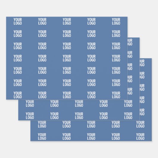 Feuille De Papier Cadeau Votre logo ou image  | Motif de bandes verticales  (Lot)