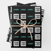 Feuille De Papier Cadeau Votre logo ou image | Zig Zag Motif avec deux imag (En situation)