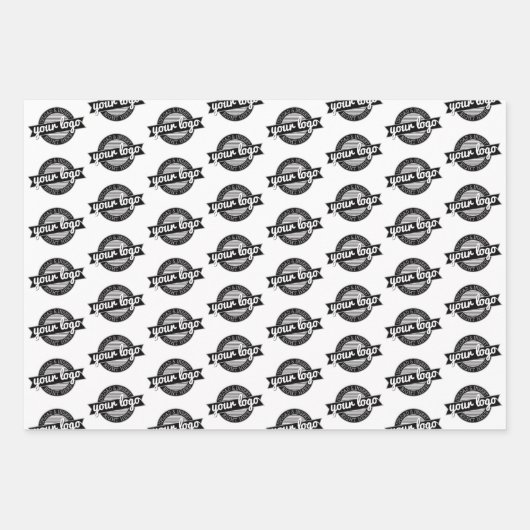 Feuille De Papier Cadeau Votre logo partout - Arrière - plan blanc (Devant 2)