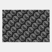 Feuille De Papier Cadeau Voyage noir et argent Horoscope Étoile Signal Aqua (Devant 3)