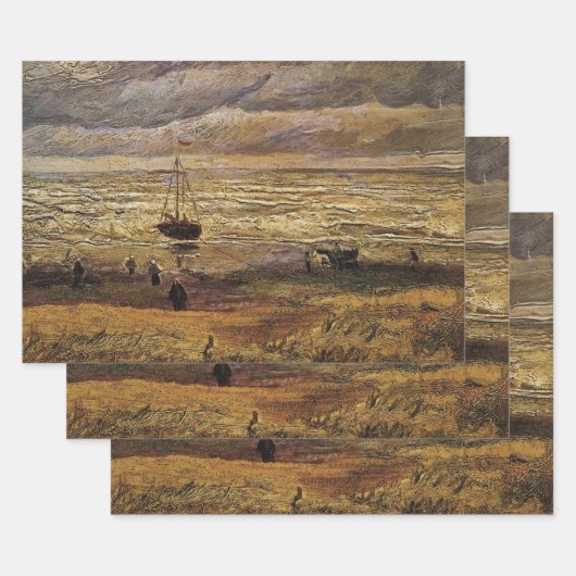 Feuille De Papier Cadeau Vue de la mer à Scheveningen par Vincent van Gogh (Lot)