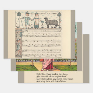 Feuille De Papier Cadeau Walter Crane Baa Baa Mouton Noir Comptine