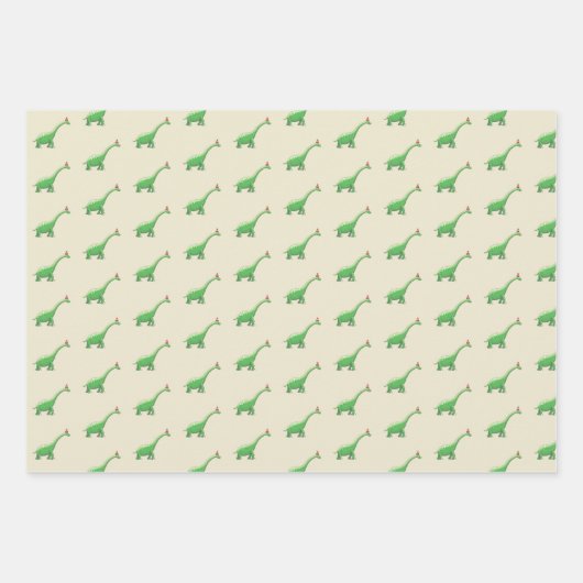 Feuille De Papier Cadeau Walter le Dinosaure (Devant)
