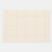 Feuille De Papier Cadeau Warm Beige Grid Pattern Minimal Soft Check Design (Devant 3)