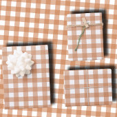Feuille De Papier Cadeau Warm Terracotta and White Checkered Gingham