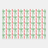 Feuille De Papier Cadeau Watercolor Coquette Bows Christmas Tree (Devant 2)