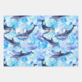 Feuille De Papier Cadeau watercolor dolphin fish seamlestern (Devant 3)
