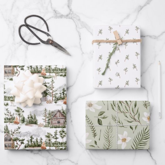 Feuille De Papier Cadeau Watercolor Forest (Recto)