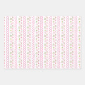 Feuille De Papier Cadeau Watercolor Pink & Green Bow Mahjong (Devant 2)