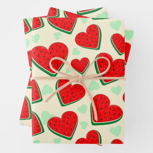 Feuille De Papier Cadeau Watermelon Heart Valentine's Day Free Palestine (En situation)