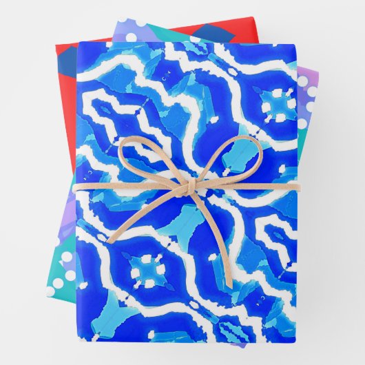 Feuille De Papier Cadeau Wave gradient digital background (En situation)