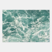 Feuille De Papier Cadeau Waves Blue Green (Devant)