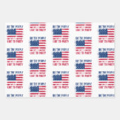 Feuille De Papier Cadeau We people Funny Distressed USA Drapeau Juillet 4 (Devant 2)