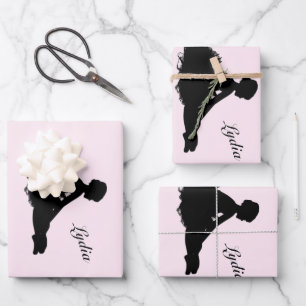 Feuille De Papier Cadeau Weight Ballerina Personnalisé w Nom Rose