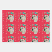 Feuille De Papier Cadeau West Highland White Terrier Noel (Devant 3)