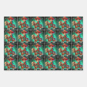 Feuille De Papier Cadeau Western Cowboy Kid Noël (Devant)