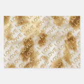 Feuille De Papier Cadeau Western Cream White Gold Glitz Love (Devant 3)