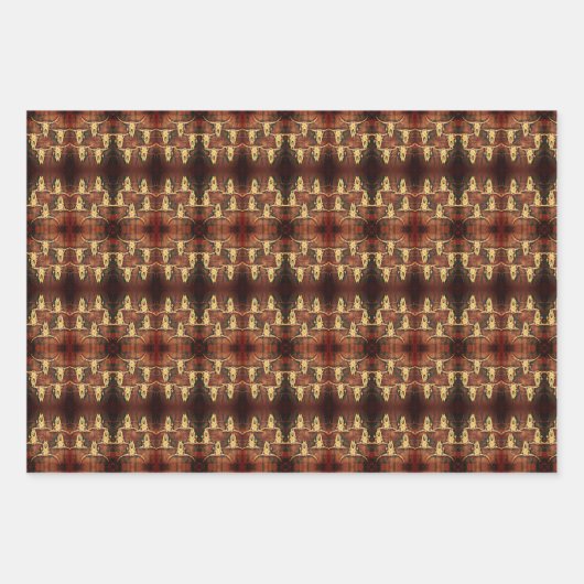 Feuille De Papier Cadeau Western Rustic Bull Skull Pays Style Plaid (Devant)
