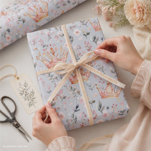 Feuille De Papier Cadeau Whimsical Fairy Queen Magique Crown Pastel rose