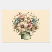 Feuille De Papier Cadeau Whimsical Flowers in a Planter Pot Cute (Devant 3)