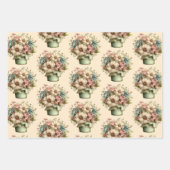 Feuille De Papier Cadeau Whimsical Flowers in a Planter Pot Cute Pattern (Devant 2)