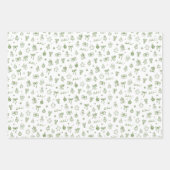 Feuille De Papier Cadeau Whimsical Hand Drawn Doodle Green (Devant 2)
