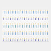 Feuille De Papier Cadeau Whimsical Hanoukka assortis (Devant)