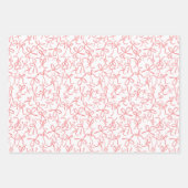 Feuille De Papier Cadeau Whimsical mignon roses vaches Motif cadeau fille (Devant)