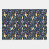 Feuille De Papier Cadeau Whimsical Night Owl Motif - Forêt Enchantant (Devant 3)