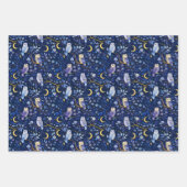 Feuille De Papier Cadeau Whimsical Night Owl Motif - Forêt Enchantant (Devant 2)