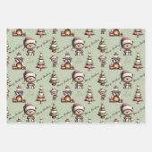 Feuille De Papier Cadeau Whimsical Teddy Bear Christmas  (Devant 3)